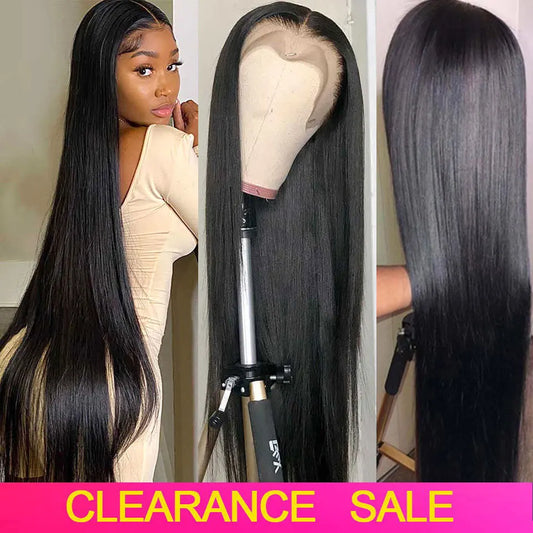 13X4 HD Transparent Lace Frontal Wigs 30 Inch Brazilian Straight Lace Front Wig Human Hair Lace Frontal Closure Wigs For Women